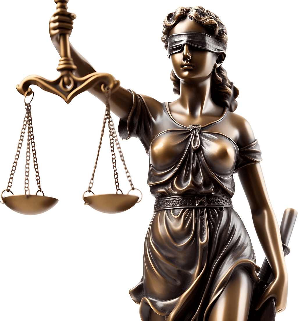 Estatua de la Justicia, dama con los ojos vendados sosteniendo una balanza